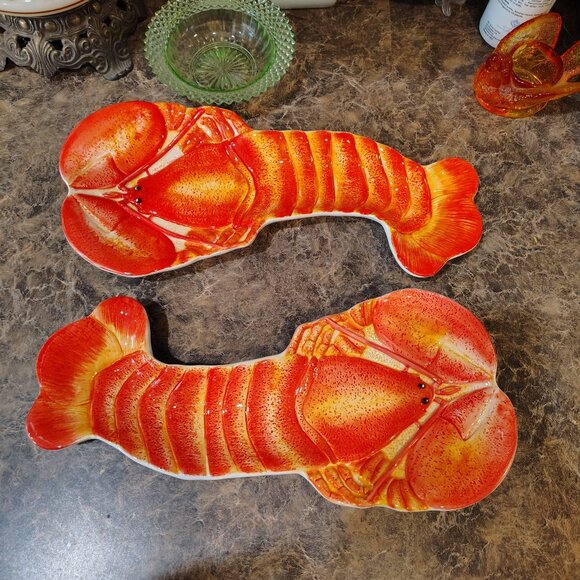 Fitz & Floyd Coastal Critters RETIRED Lobster Dishes Set of Two Nautical Crab - Picture 1 of 12